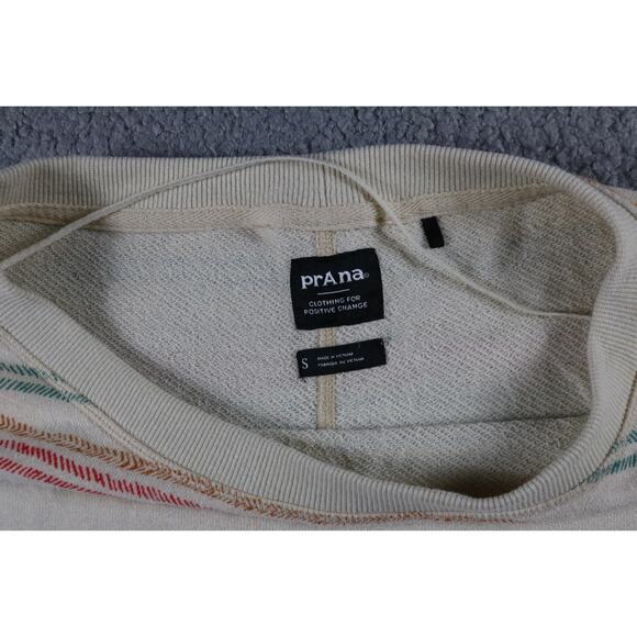 Prana Sweatshirt Womens S Multi Striped Cozy Up Suncation Top Kangaroo Pockets - Picture 5 of 10